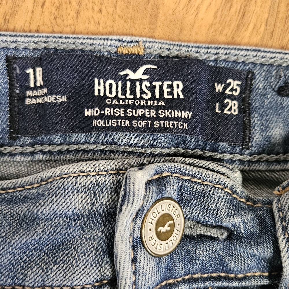 Hollister women's mid-rise super skinny soft stretch jean 25/28 - Picture 2 of 4